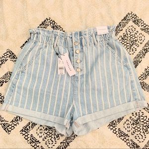 Paperbag High Waisted Denim Shorts